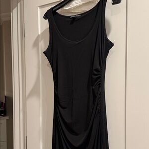 Boston Proper Black Ruched Maxi Dress